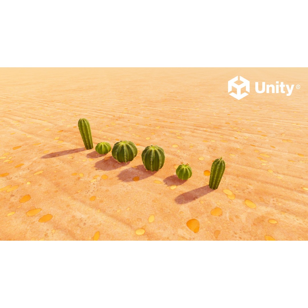 Barrel Cactus 3D Model – Low Poly Stylized Game Asset, FBX - View 10