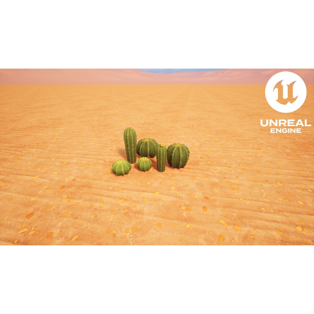 Barrel Cactus 3D Model – Low Poly Stylized Game Asset, FBX - View 6