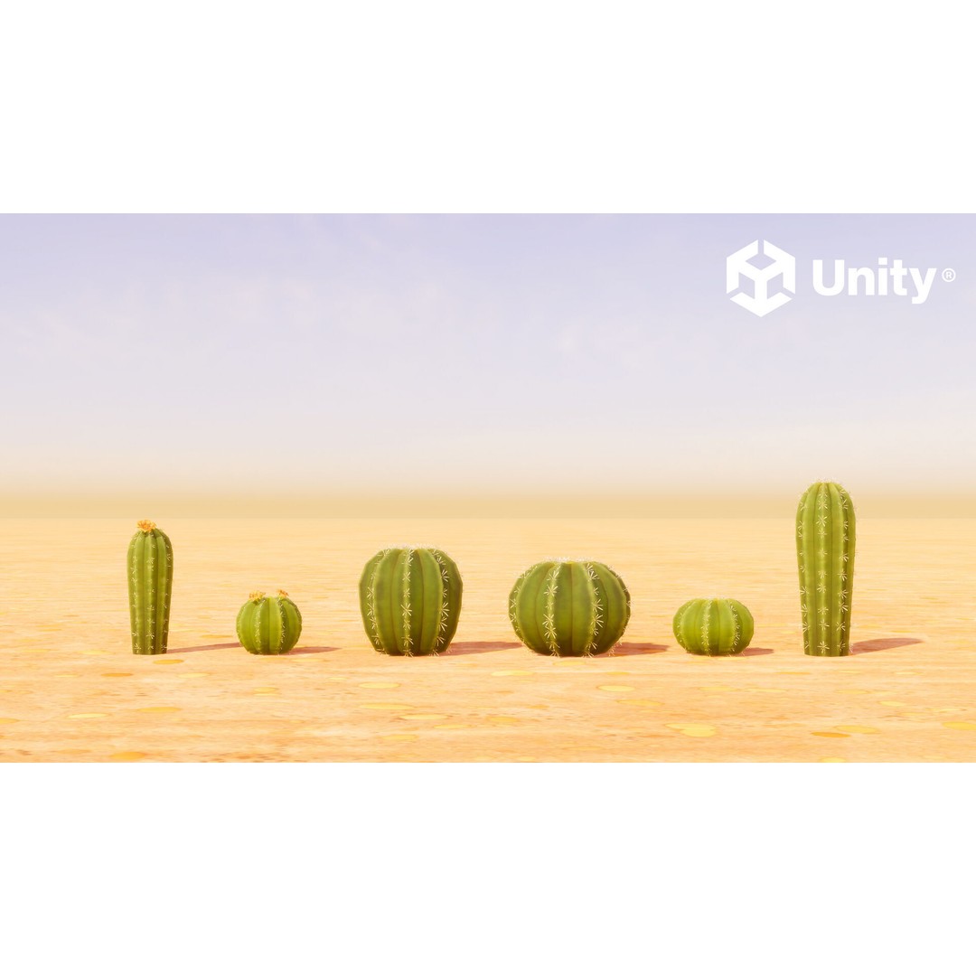 Barrel Cactus 3D Model – Low Poly Stylized Game Asset, FBX - View 7