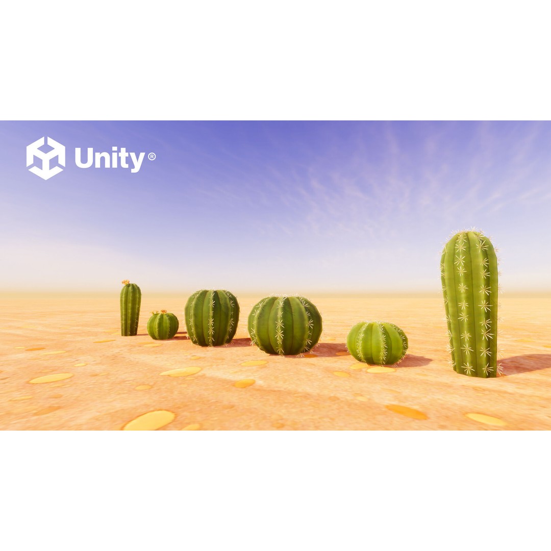 Barrel Cactus 3D Model – Low Poly Stylized Game Asset, FBX - View 8