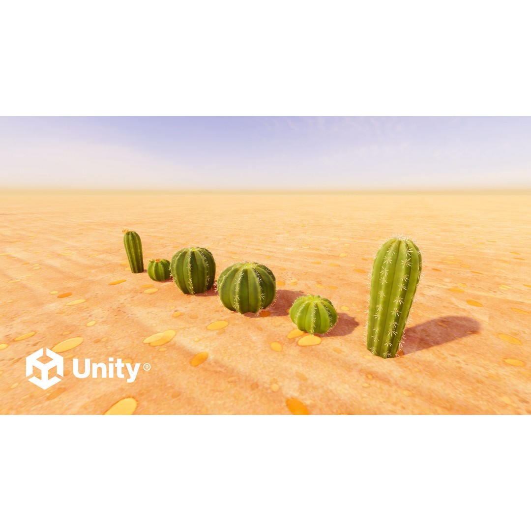 Barrel Cactus 3D Model – Low Poly Stylized Game Asset, FBX - View 9