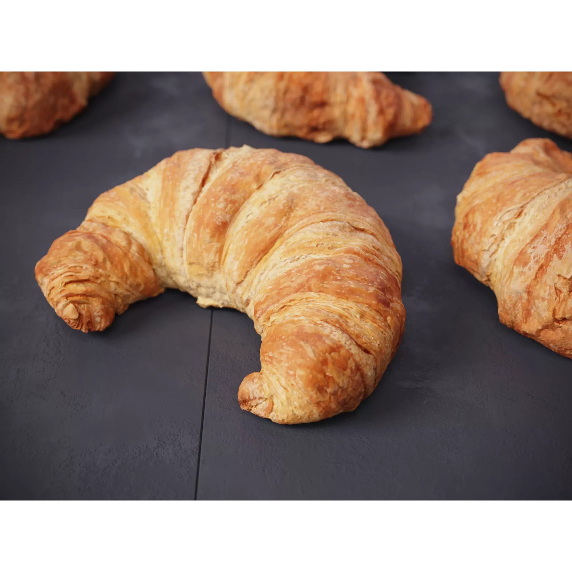 Butter Croissants - High-Poly PBR 3D Model - View 2