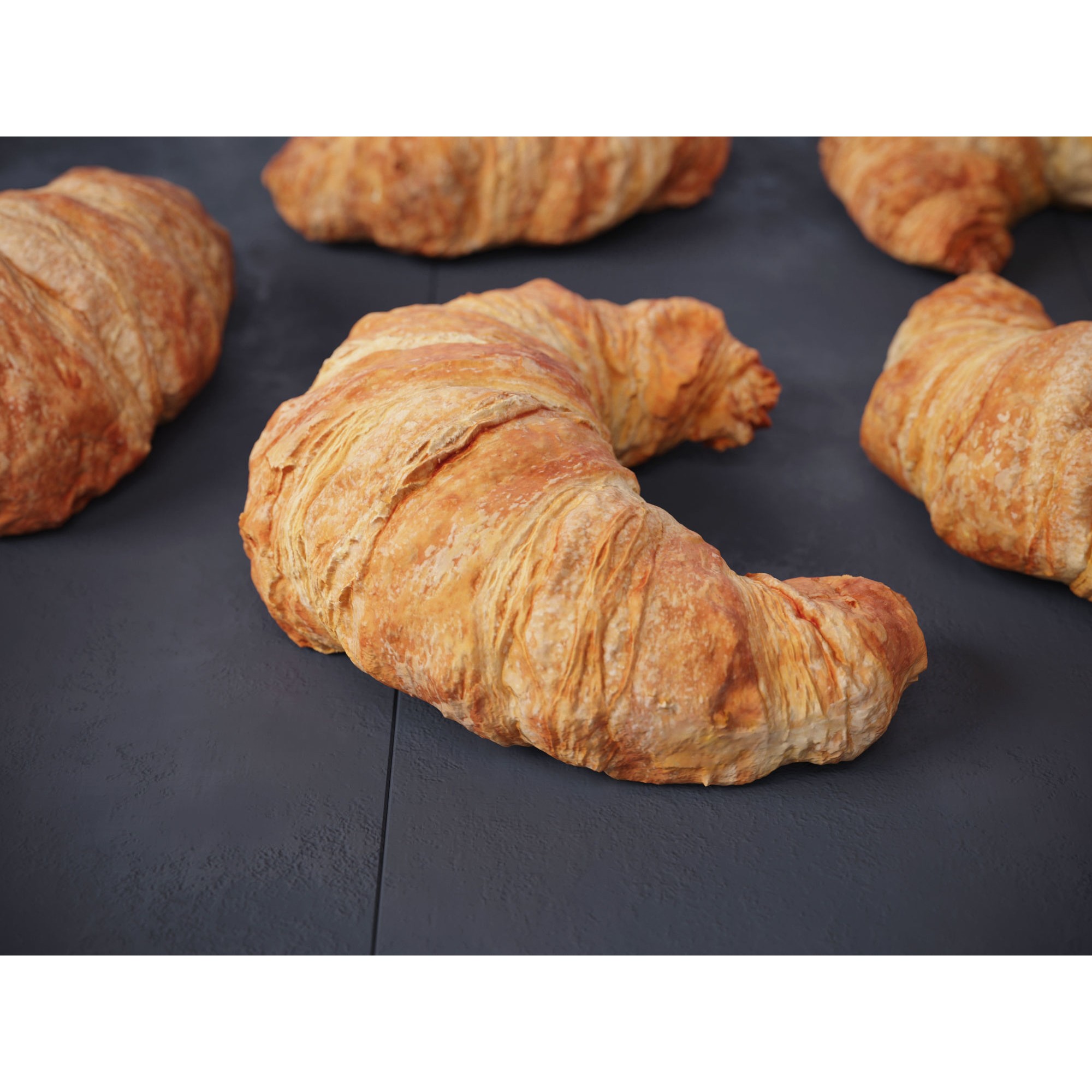 Butter Croissants - High-Poly PBR 3D Model - View 4