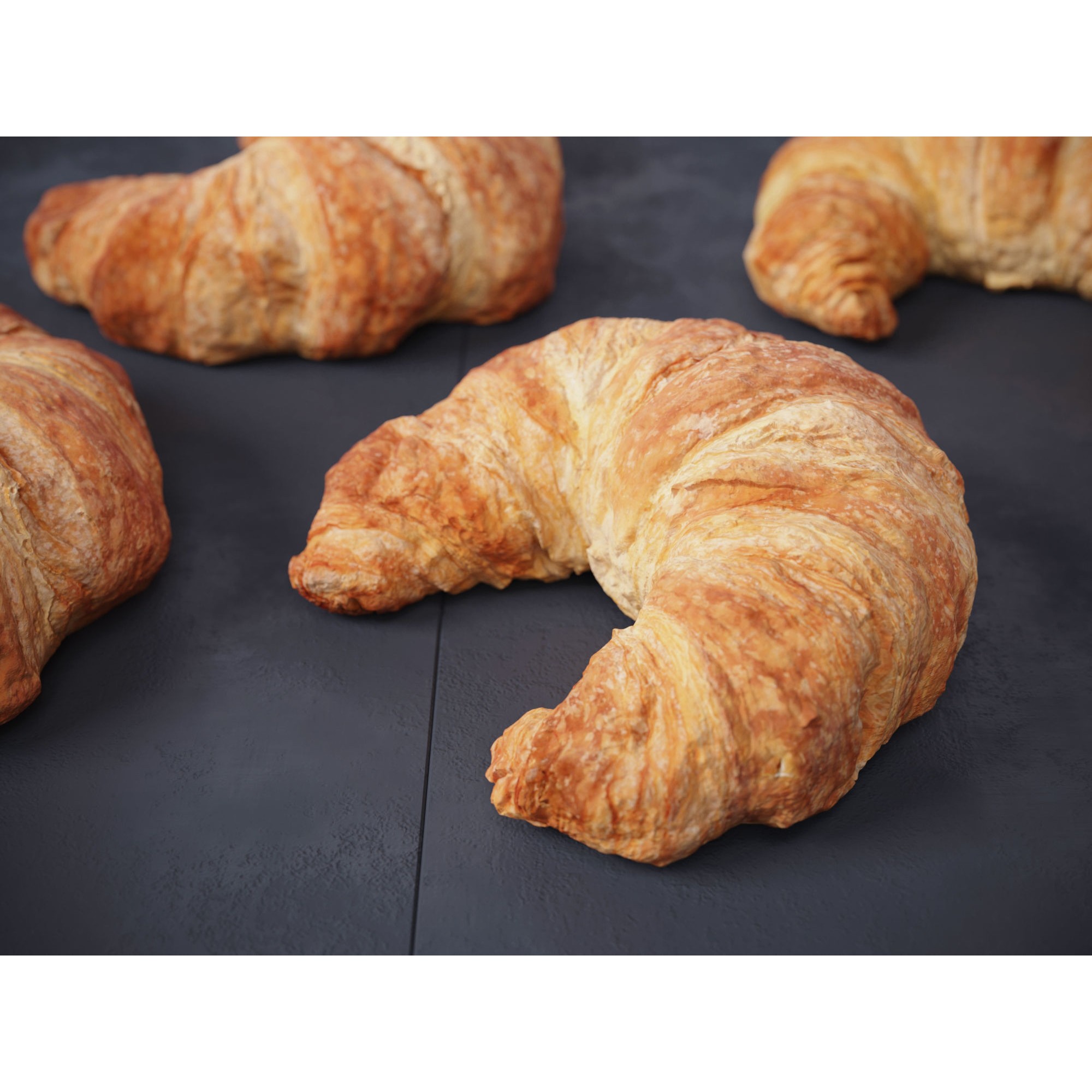 Butter Croissants - High-Poly PBR 3D Model - View 5