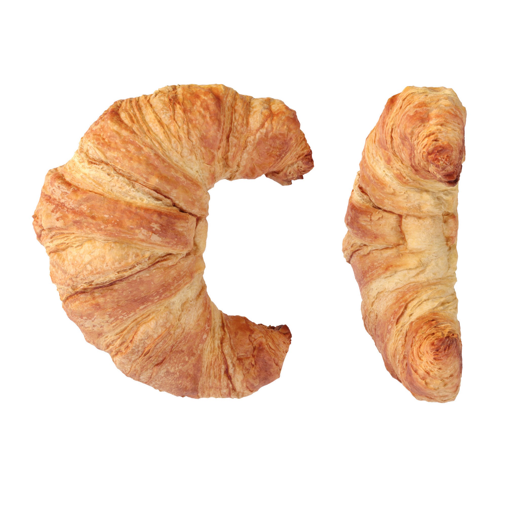 Butter Croissants - High-Poly PBR 3D Model - View 8