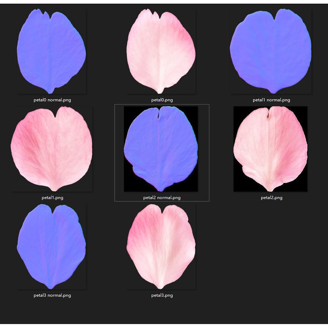 Flying Petals 3D Model – Low Poly Flower Asset, FBX, Game Ready