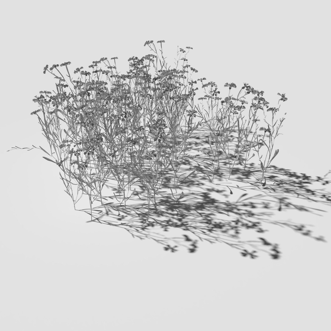 Cornflower Meadow Patch 3D Model – PBR Realistic Plant Asset, Blender, FBX, OBJ - View 14