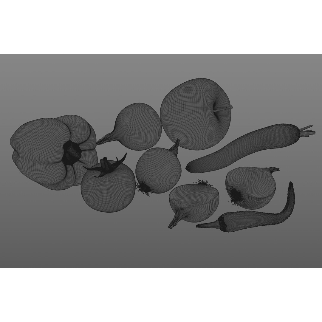 Vegetables 3D Model – Realistic Food Asset, C4D, OBJ, PBR - View 7