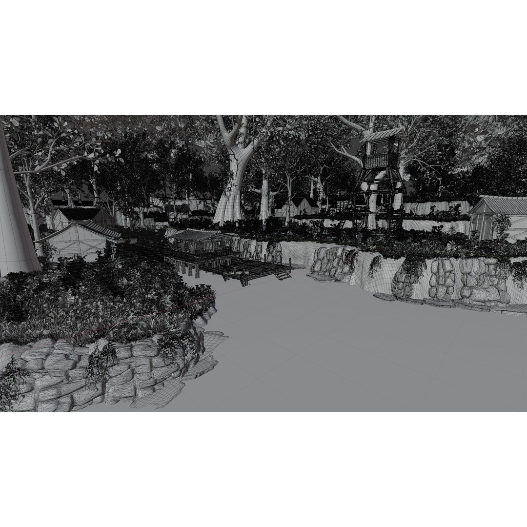 Dock Scene 3D Model – Detailed Landscape Asset for Blender