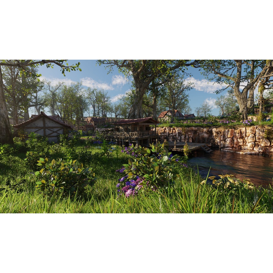 Dock Scene 3D Model – Detailed Landscape Asset for Blender - View 3
