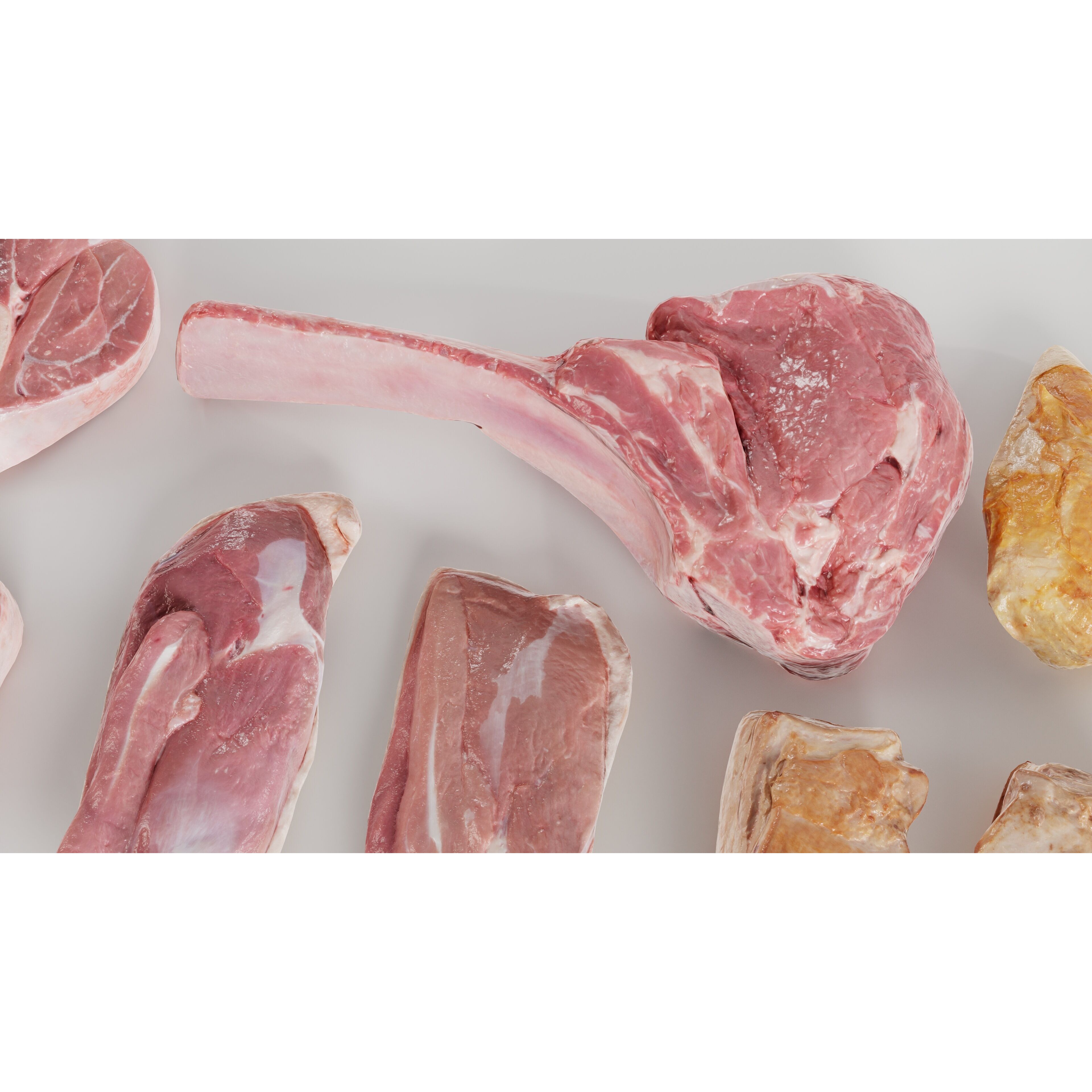 36 Meat and Chicken Portions - Low-Poly Game-Ready 3D Model - View 11