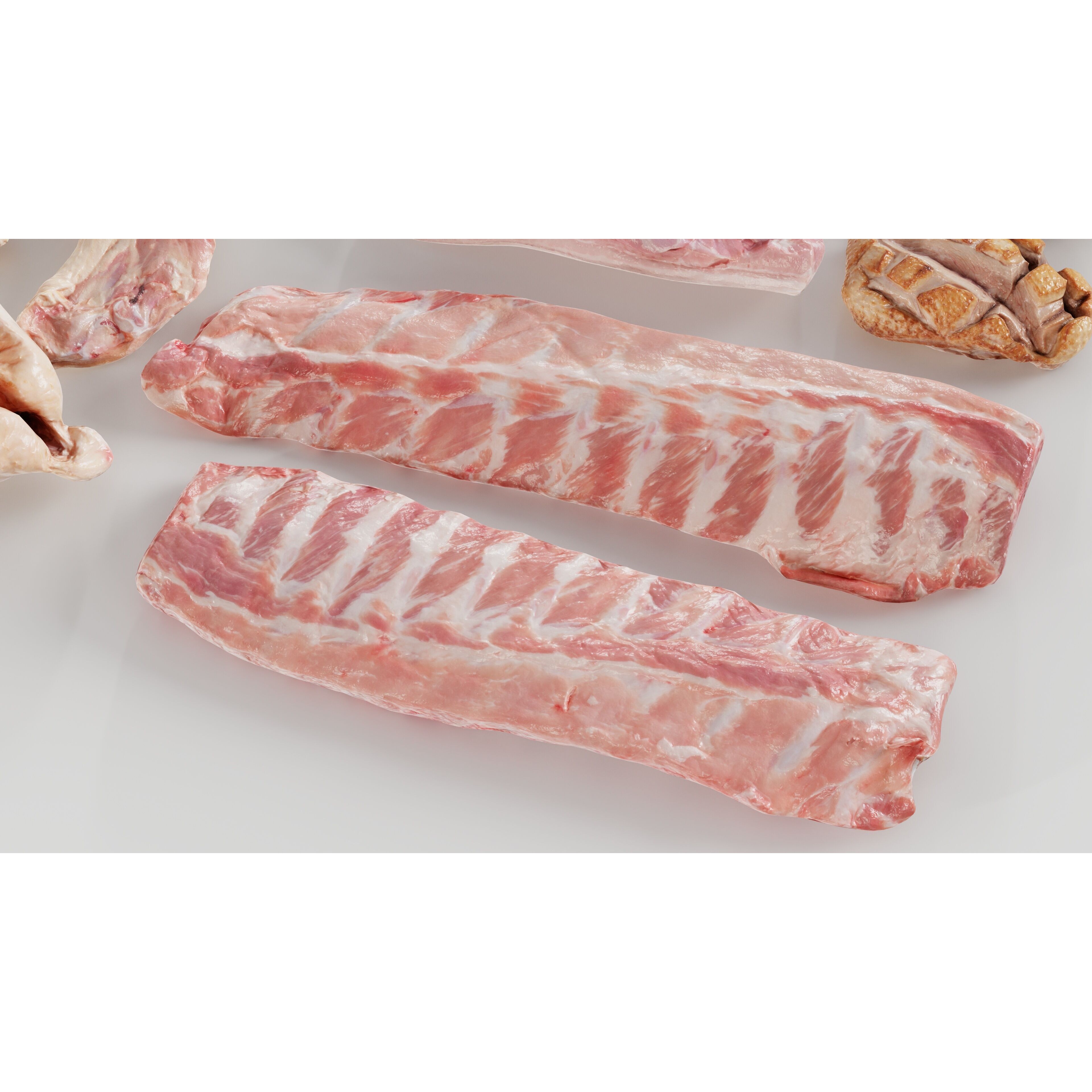 36 Meat and Chicken Portions - Low-Poly Game-Ready 3D Model - View 13