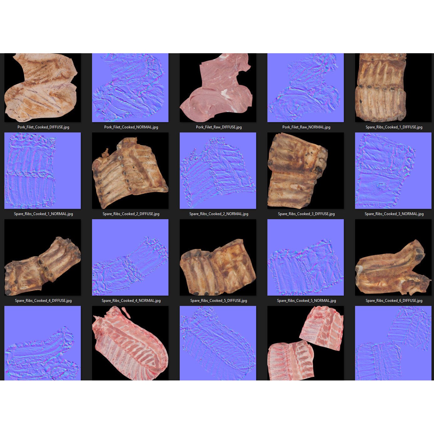 36 Meat and Chicken Portions - Low-Poly Game-Ready 3D Model - View 15