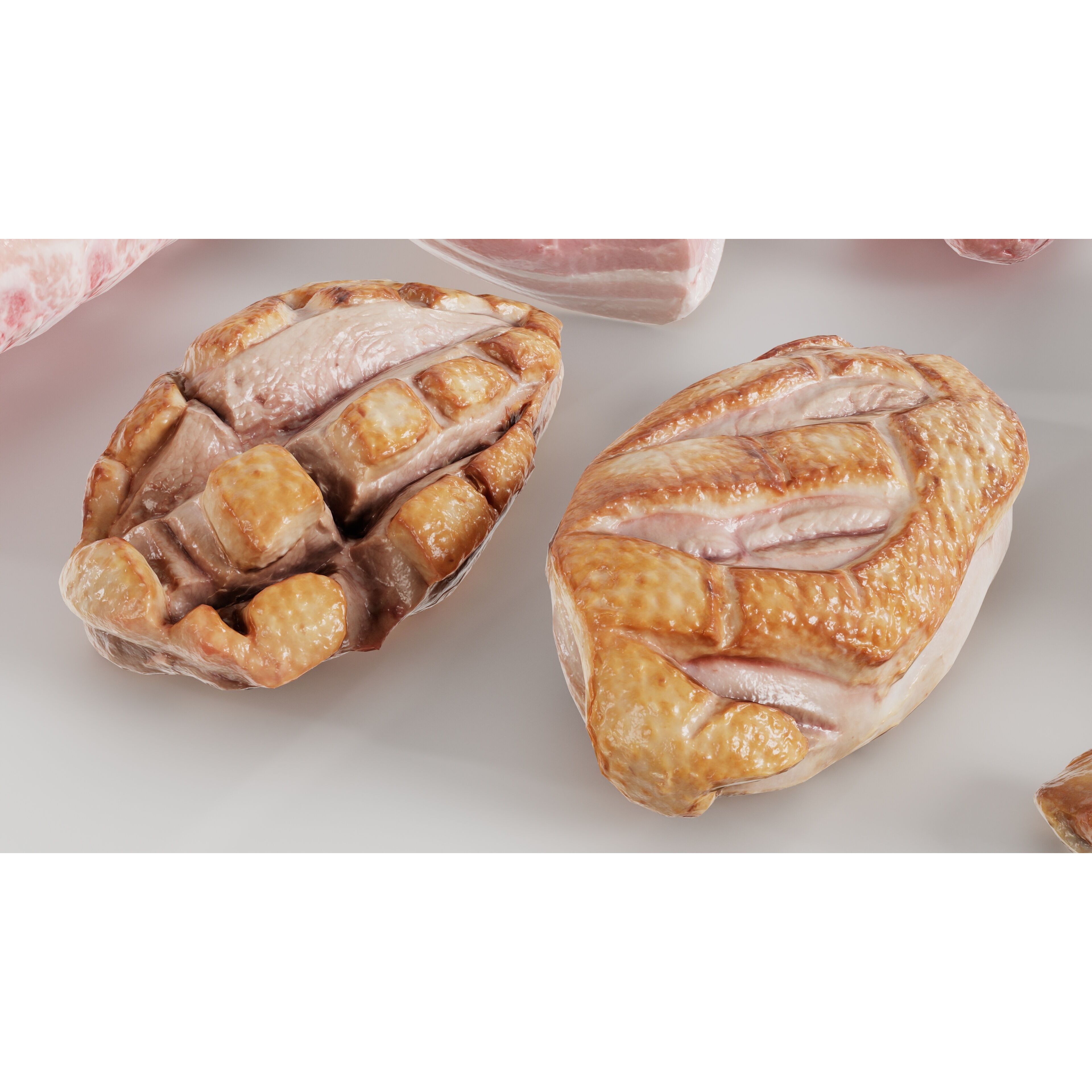 36 Meat and Chicken Portions - Low-Poly Game-Ready 3D Model - View 7