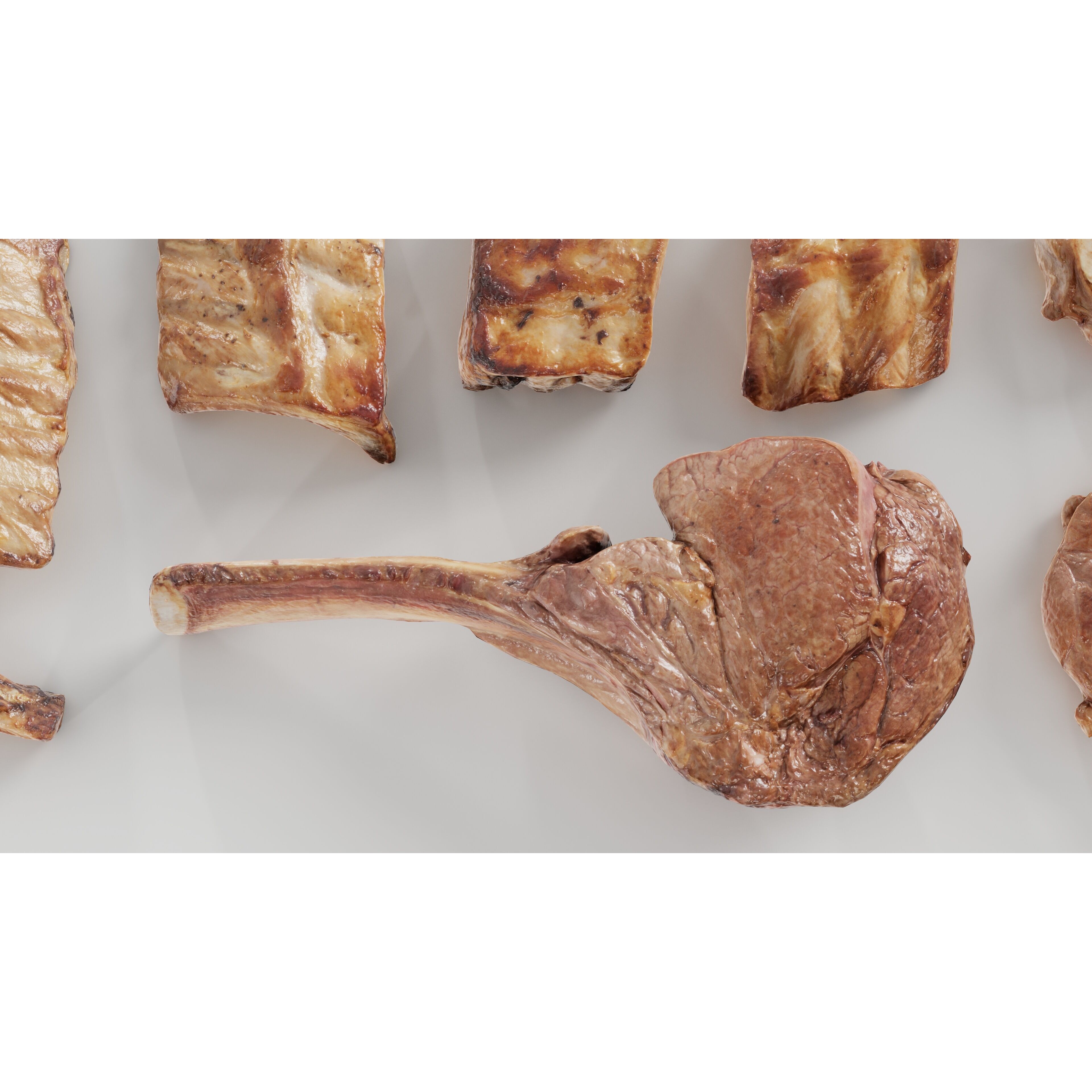 36 Meat and Chicken Portions - Low-Poly Game-Ready 3D Model - View 8