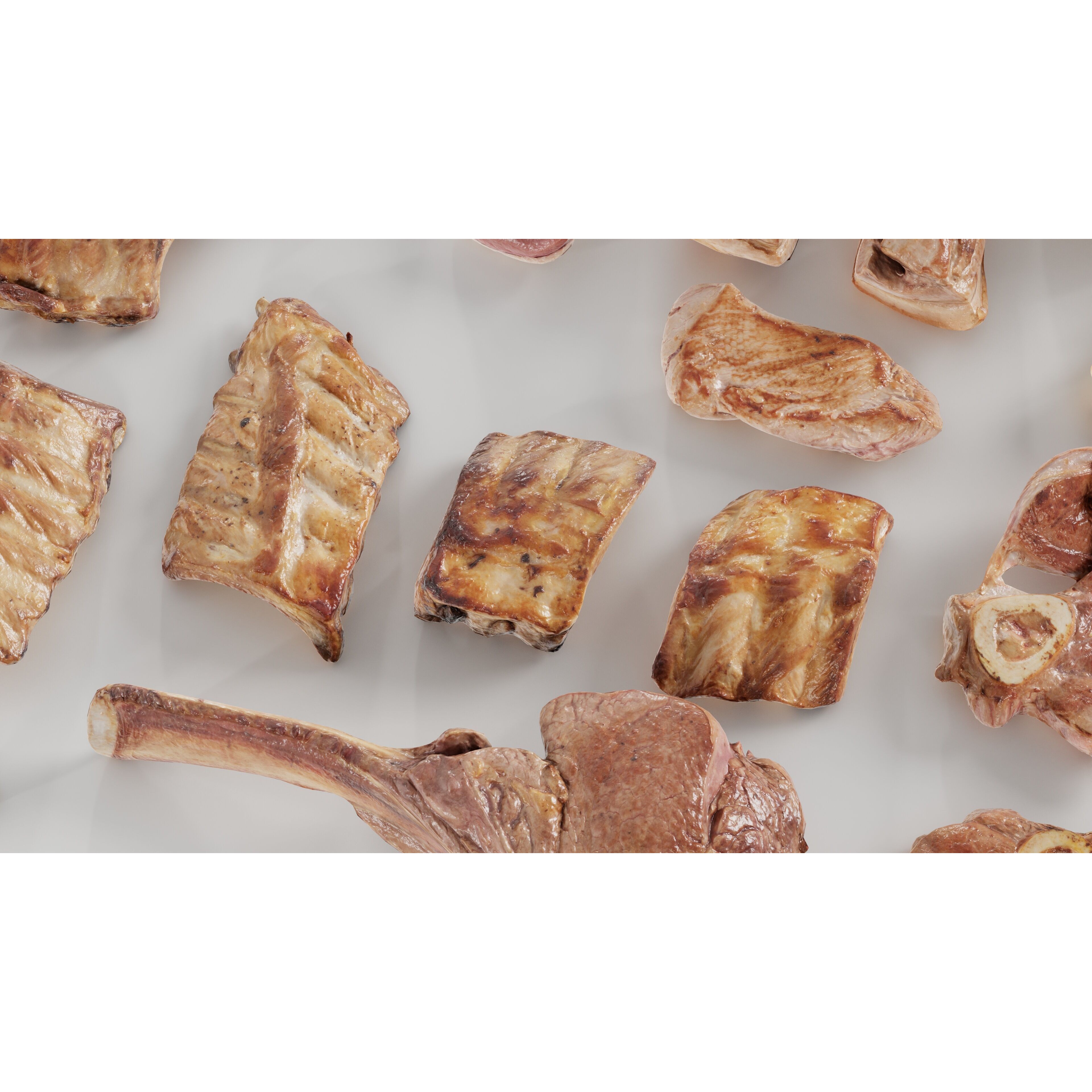 36 Meat and Chicken Portions - Low-Poly Game-Ready 3D Model - View 9