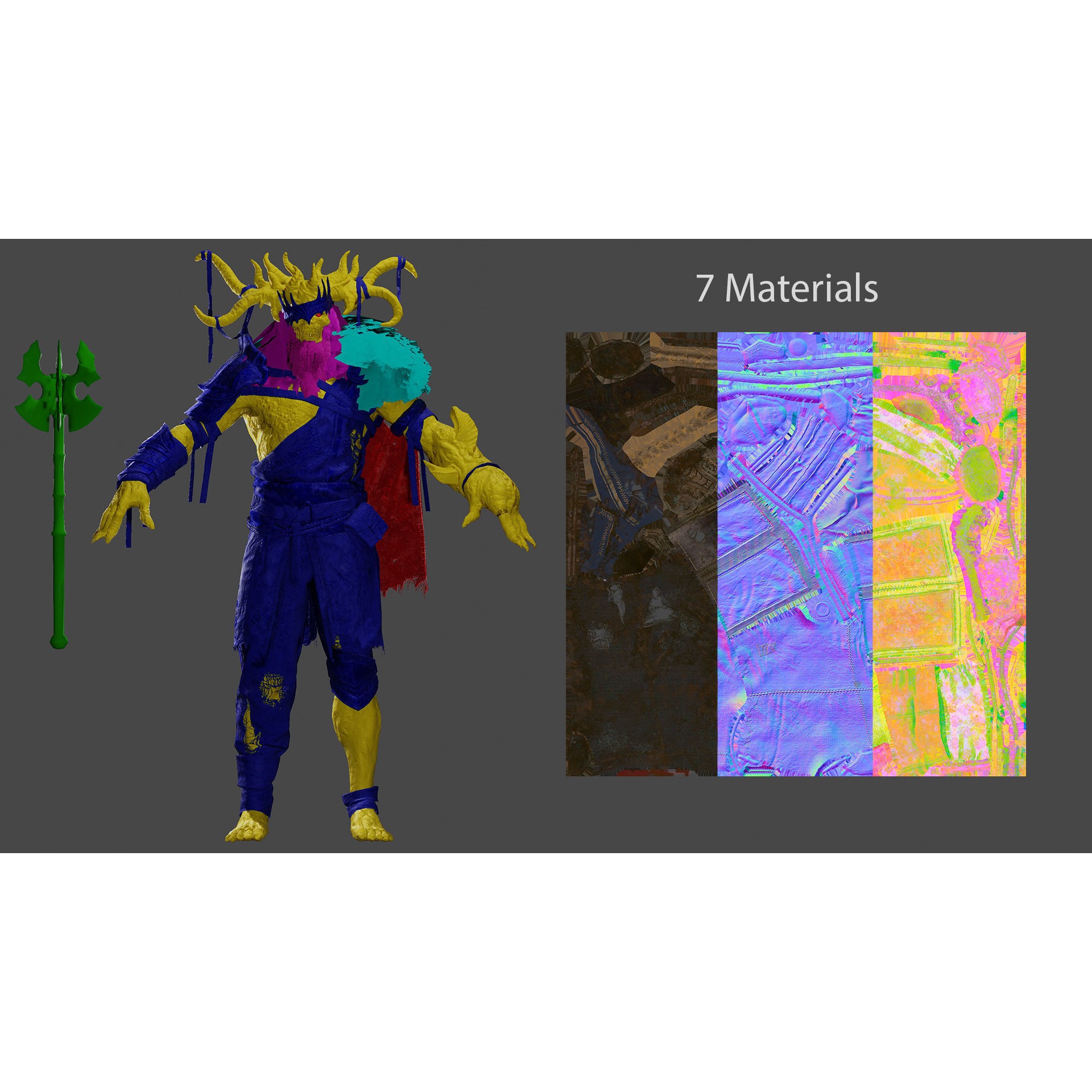 Cursed King - Low-Poly Game-Ready 3D Model - View 29