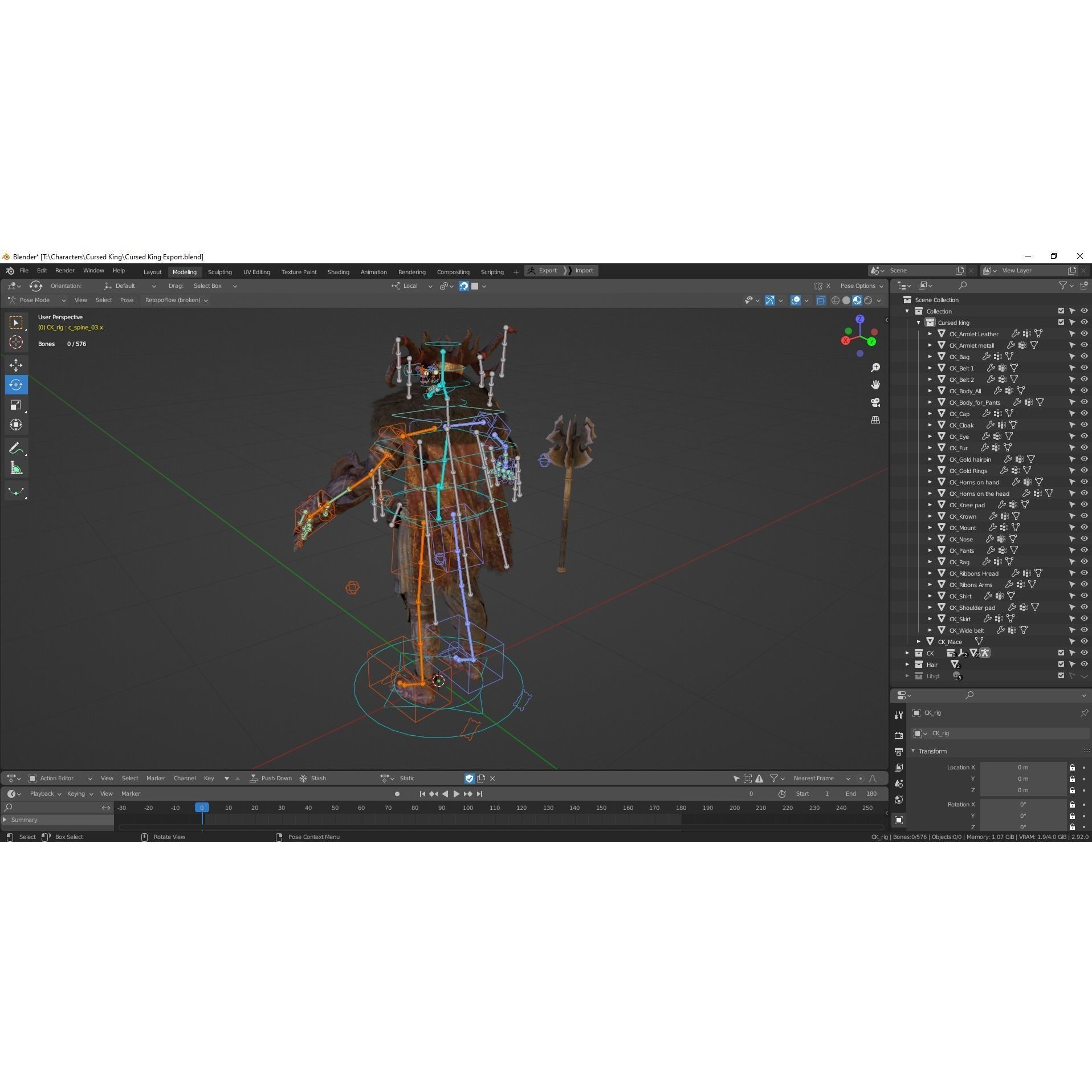 Cursed King - Low-Poly Game-Ready 3D Model - View 34
