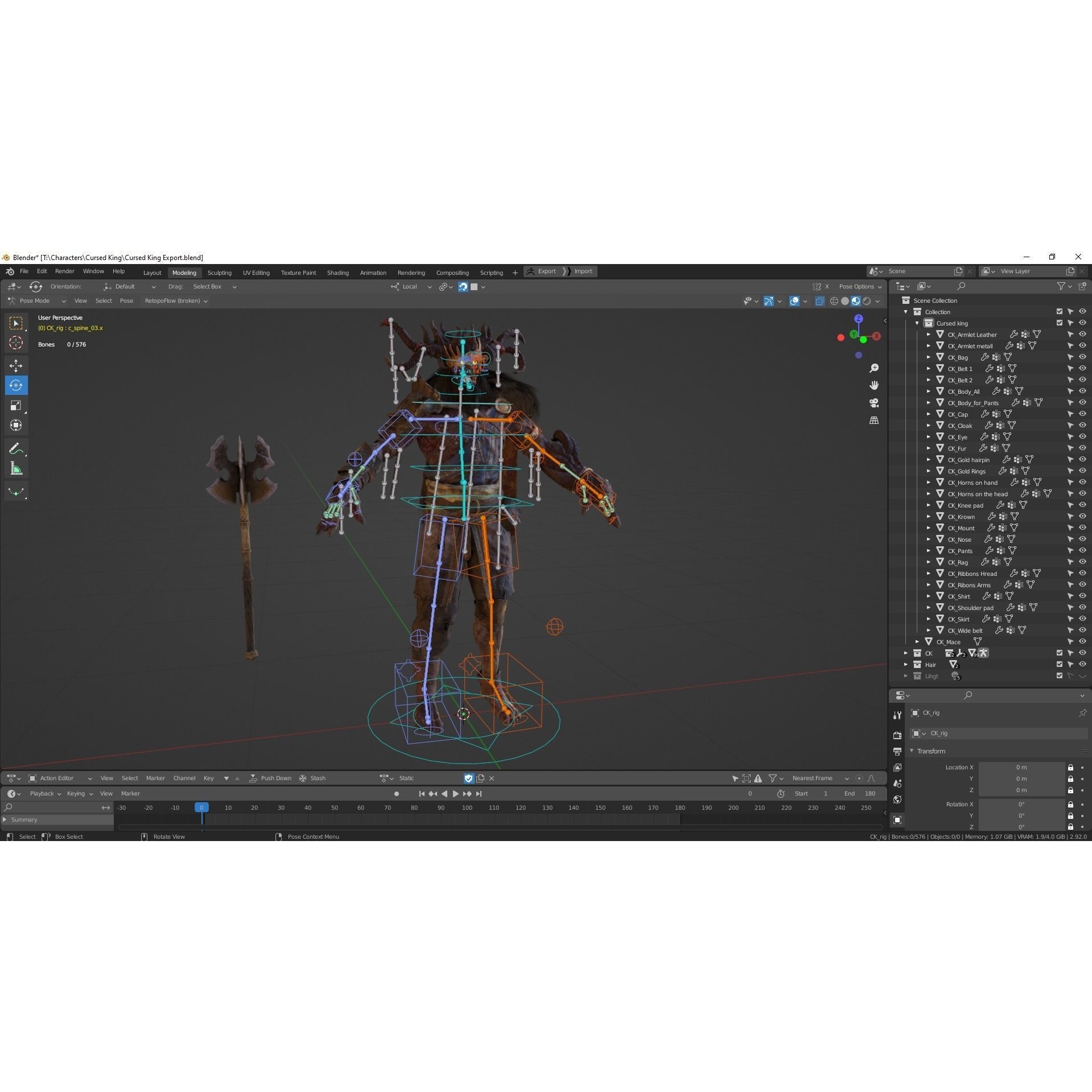 Cursed King - Low-Poly Game-Ready 3D Model - View 35