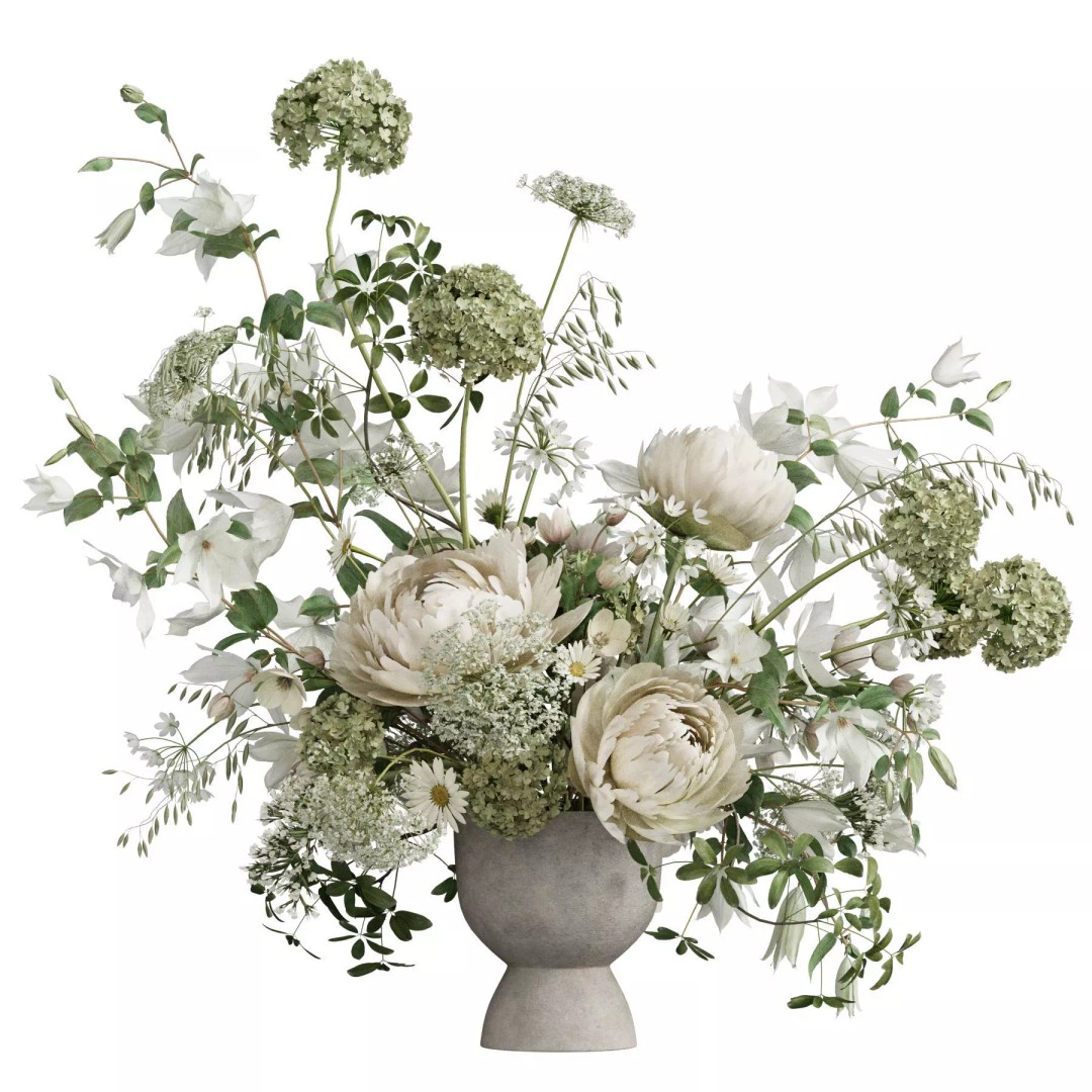 Flower In Vase 3D Model – High Poly Decorative Asset, FBX, OBJ - View 2