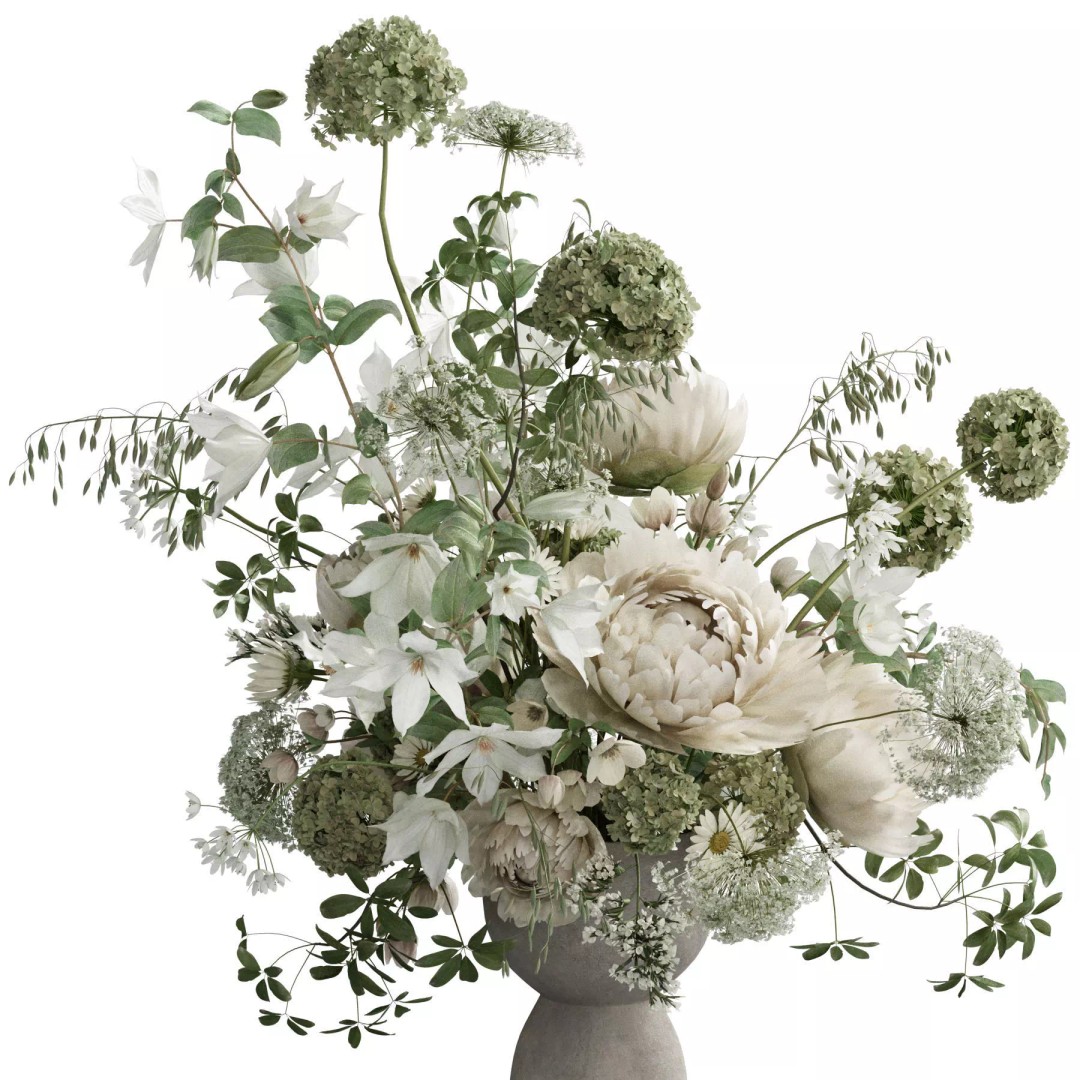 Flower In Vase 3D Model – High Poly Decorative Asset, FBX, OBJ - View 4