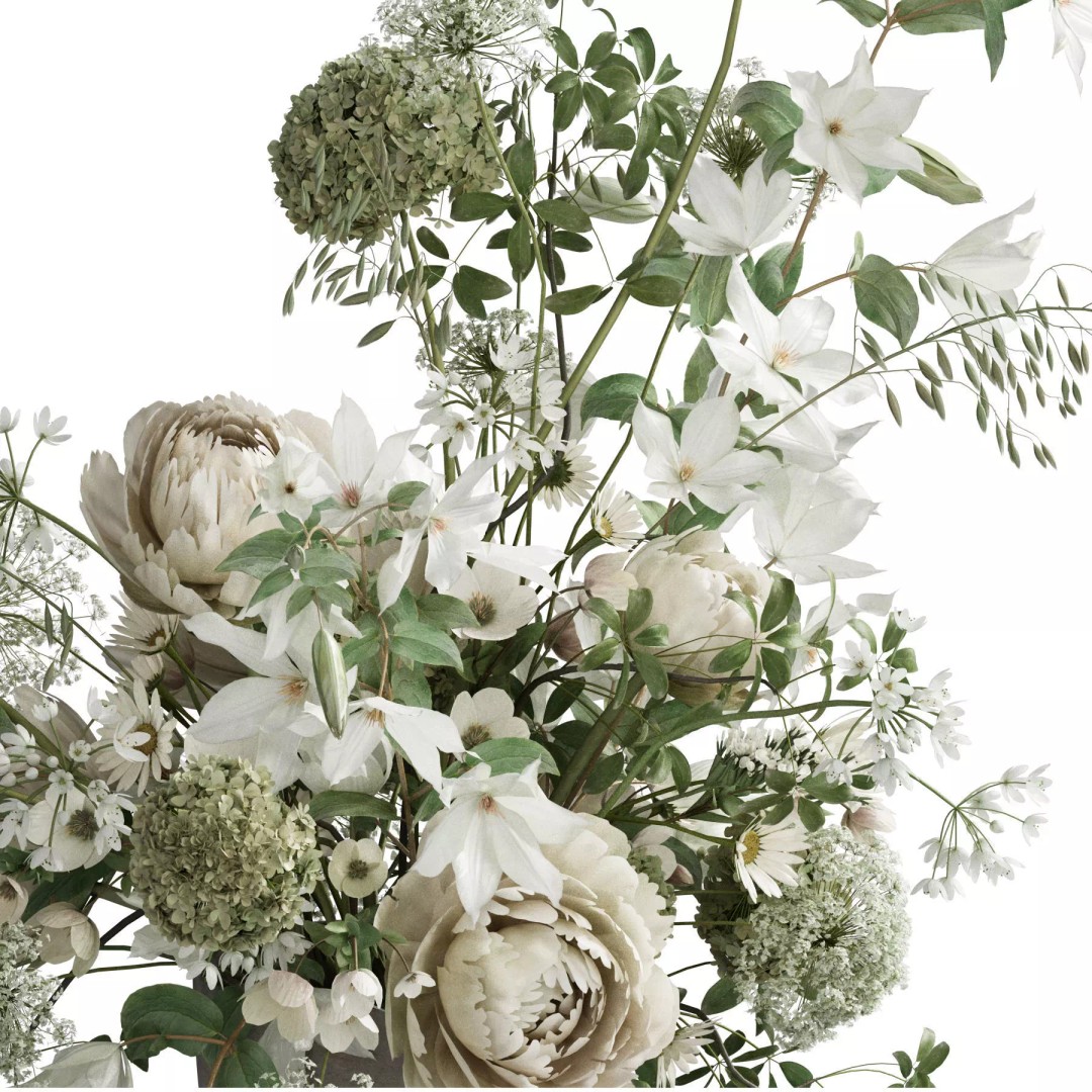 Flower In Vase 3D Model – High Poly Decorative Asset, FBX, OBJ - View 5