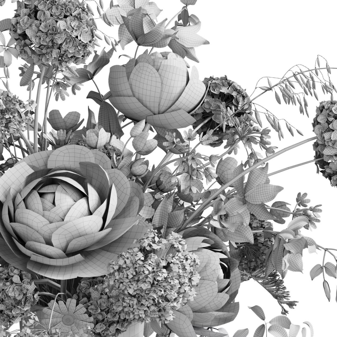 Flower In Vase 3D Model – High Poly Decorative Asset, FBX, OBJ - View 7