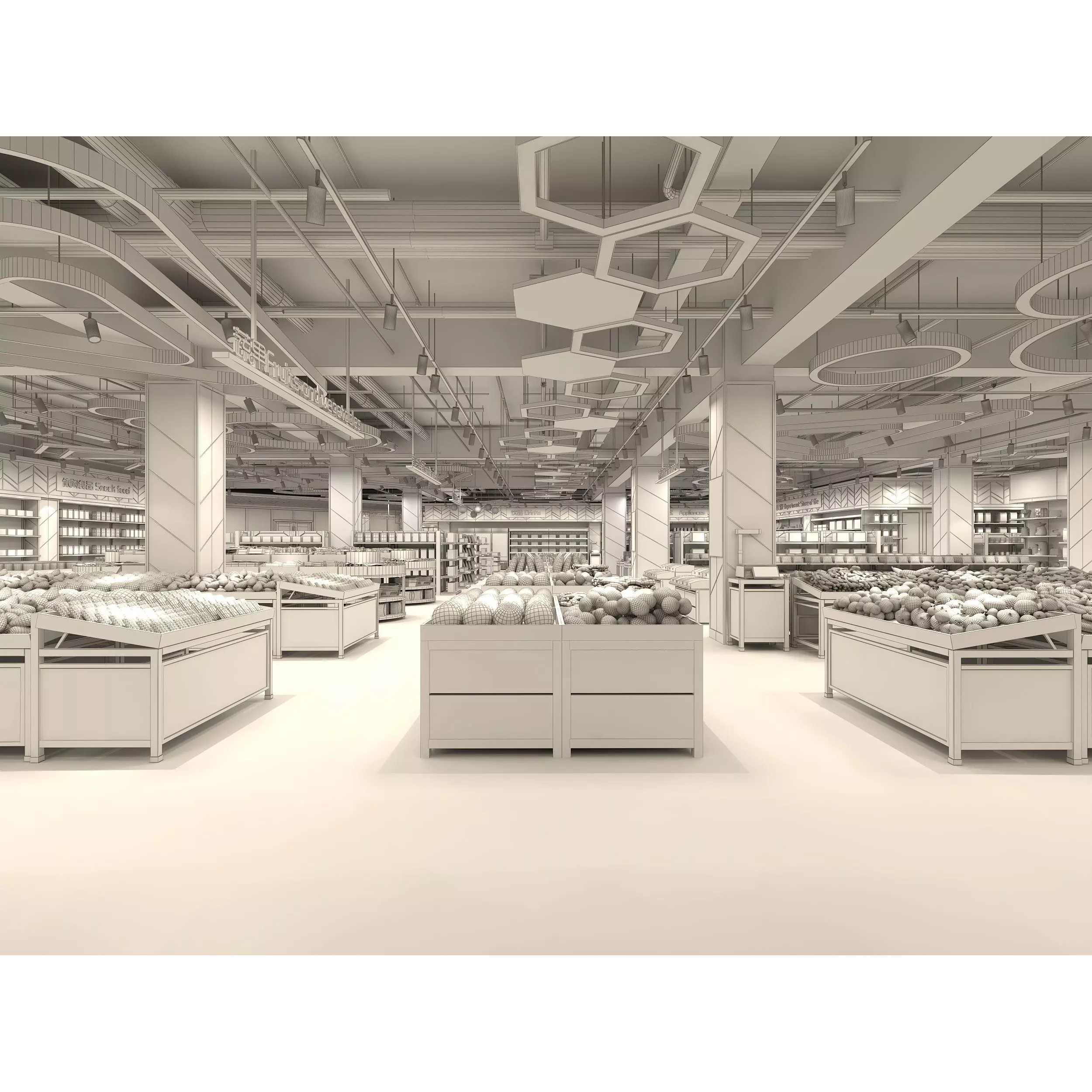 Supermarket Interior - Game-Ready 3D Model