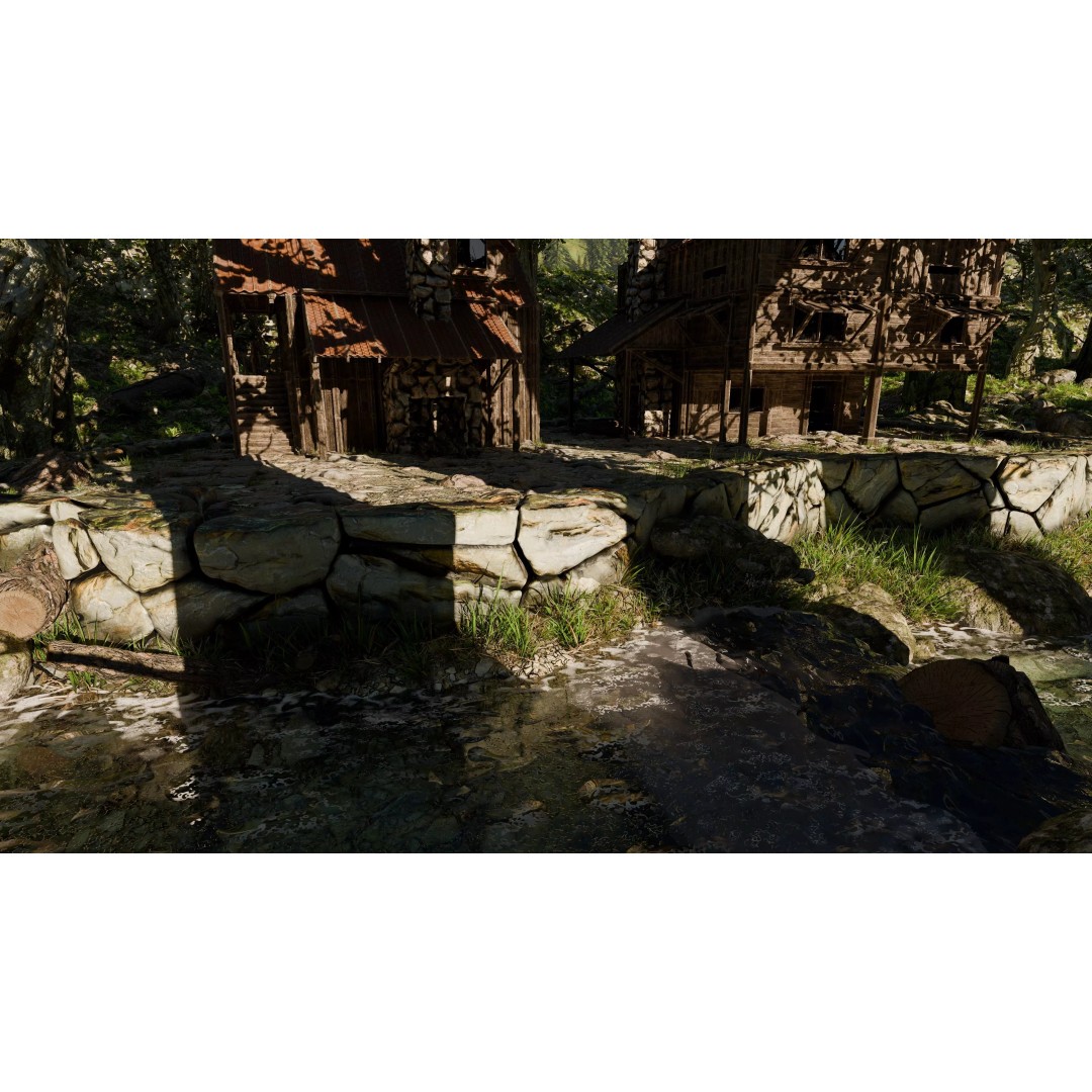 Cabin River Landscape 3D Model – High Poly Environment for Blender - View 7