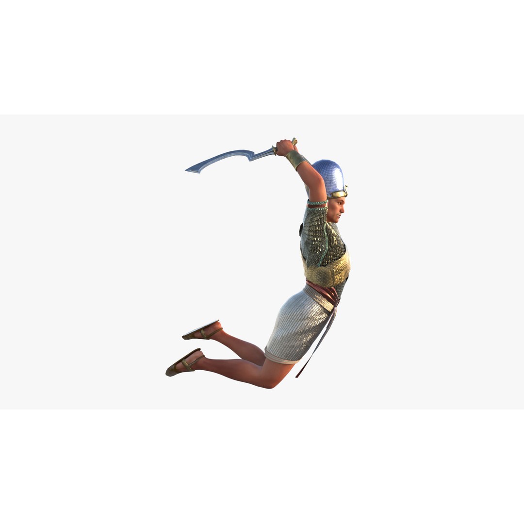 Pharaoh 3D Model – Rigged Low-Poly Egyptian Warrior, FBX - View 15