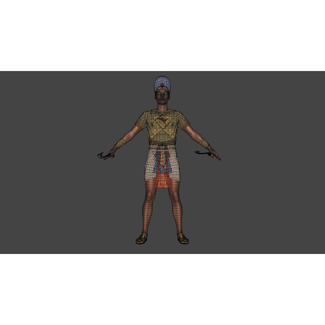 Pharaoh 3D Model – Rigged Low-Poly Egyptian Warrior, FBX - View 18
