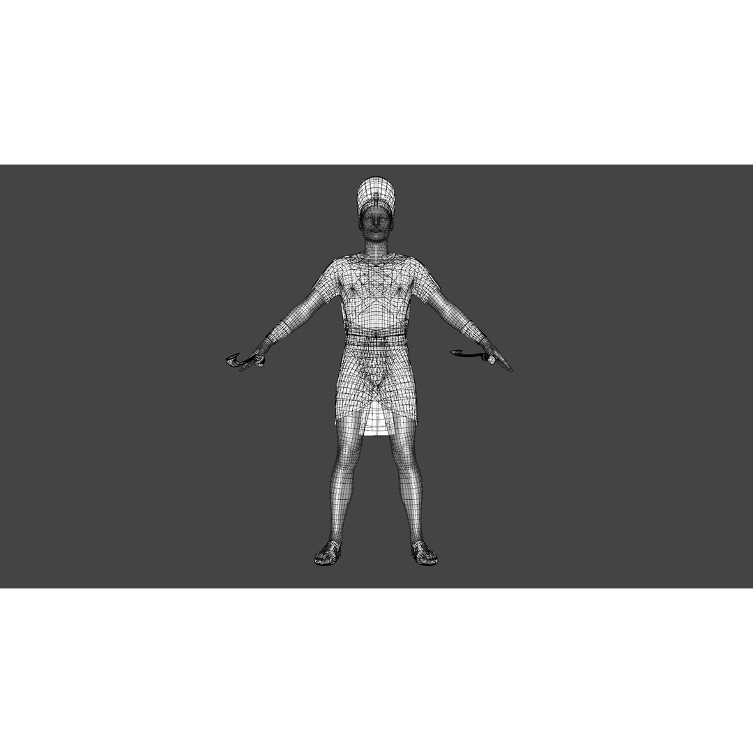 Pharaoh 3D Model – Rigged Low-Poly Egyptian Warrior, FBX - View 20
