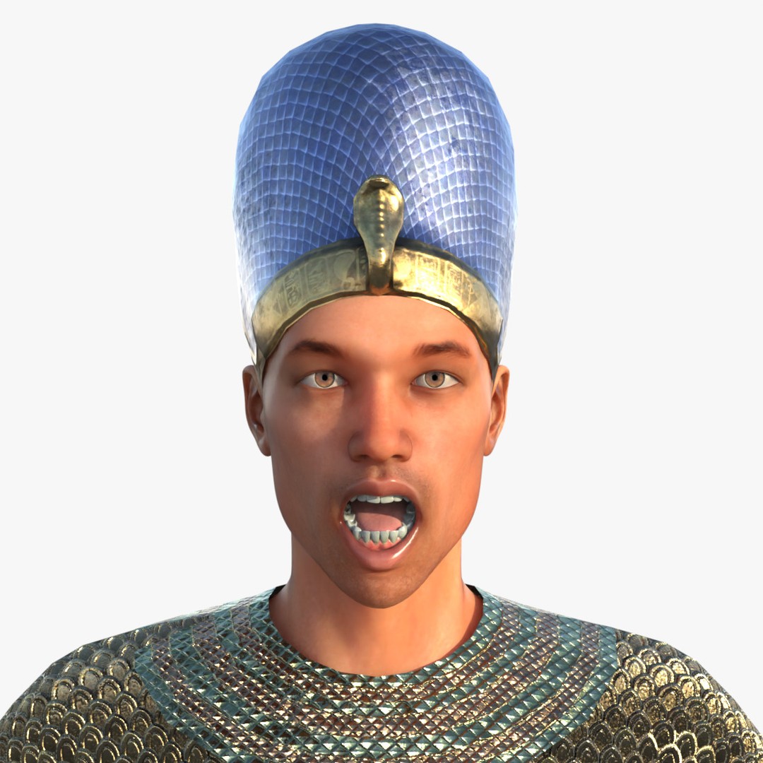 Pharaoh 3D Model – Rigged Low-Poly Egyptian Warrior, FBX - View 9