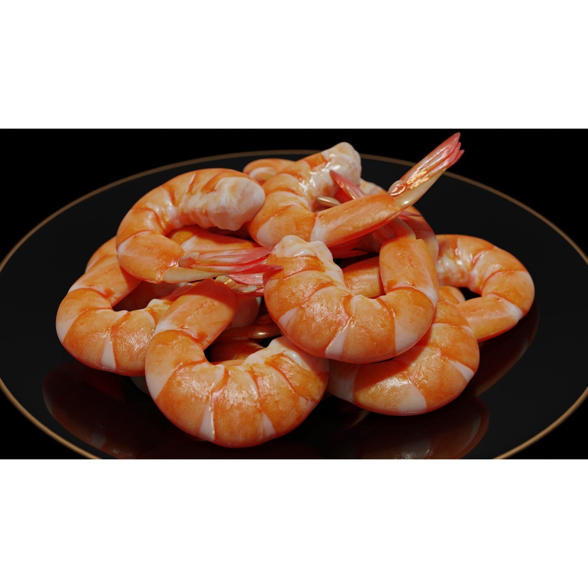 Cooked Shrimp - Low-Poly Game-Ready 3D Model