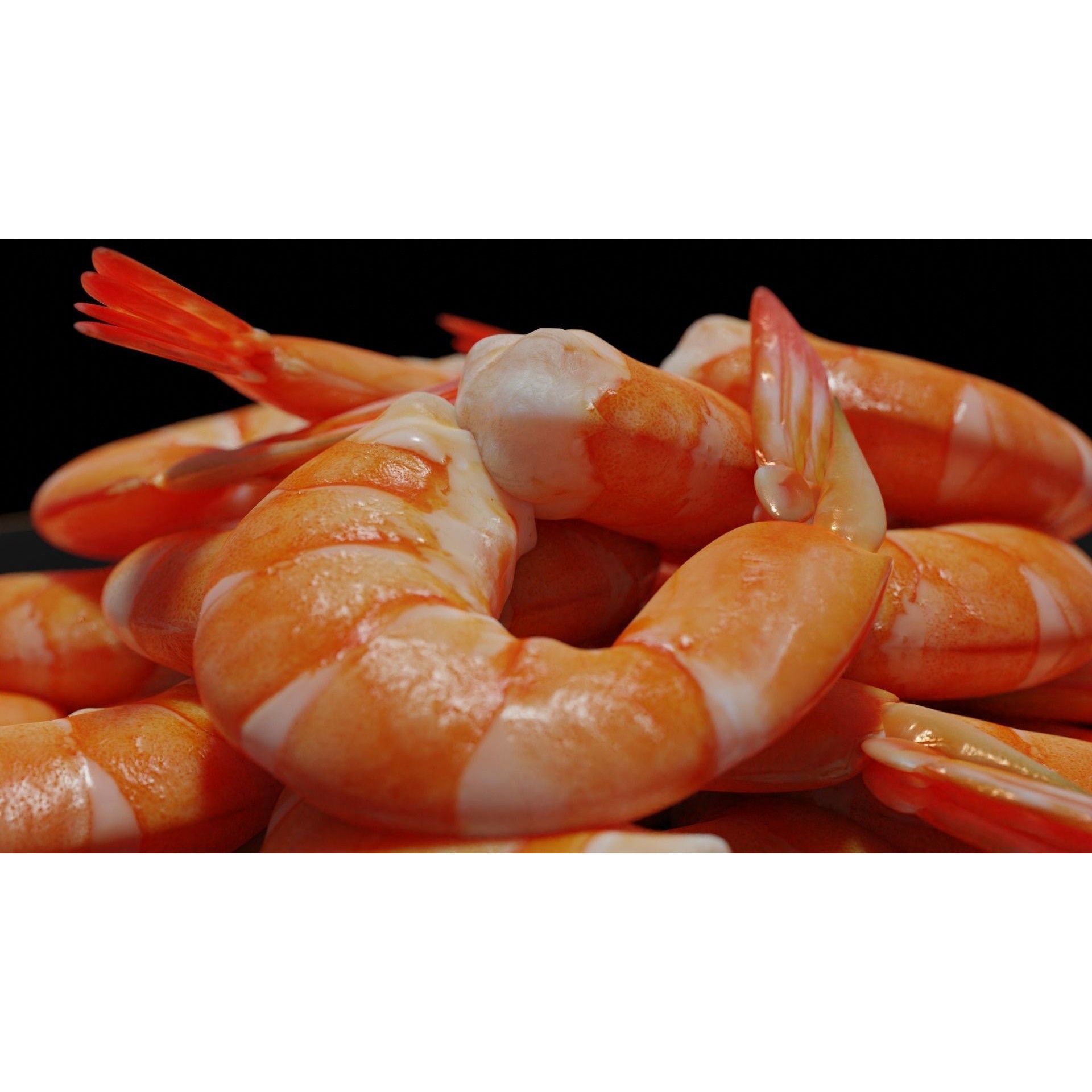 Cooked Shrimp - Low-Poly Game-Ready 3D Model - View 12