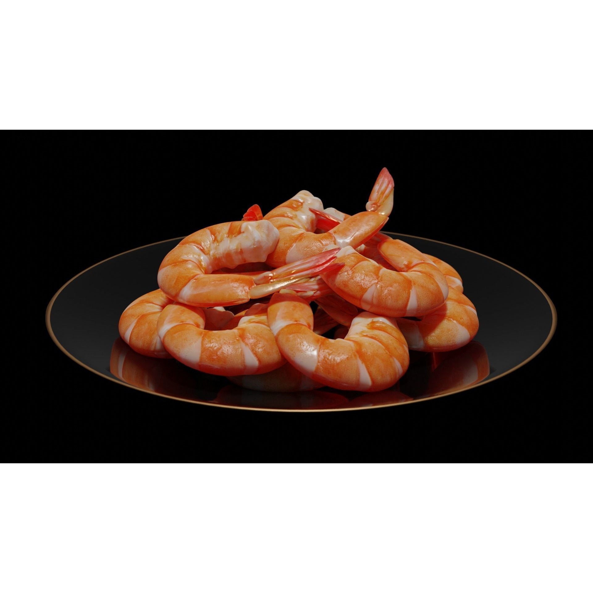 Cooked Shrimp - Low-Poly Game-Ready 3D Model - View 24