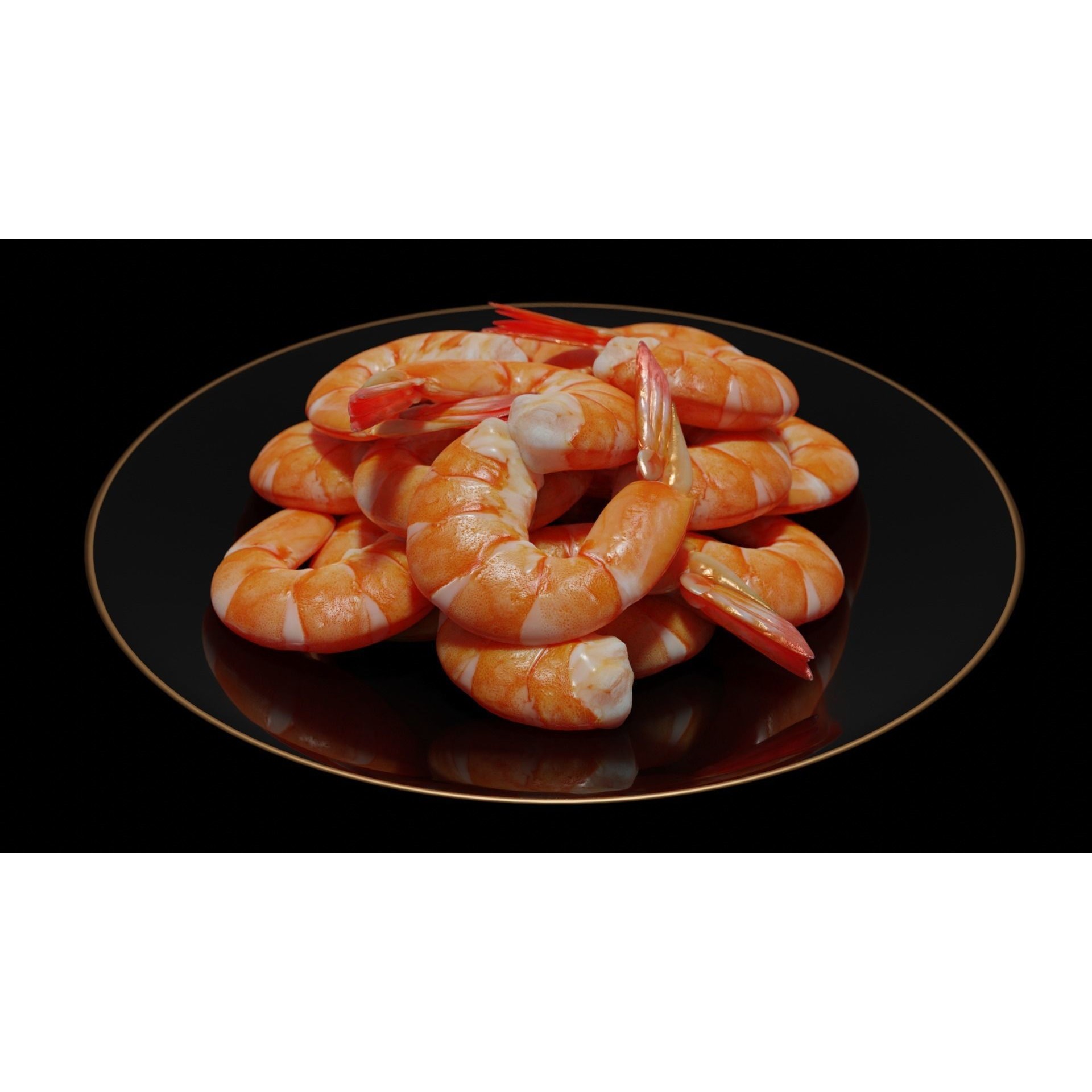 Cooked Shrimp - Low-Poly Game-Ready 3D Model - View 25