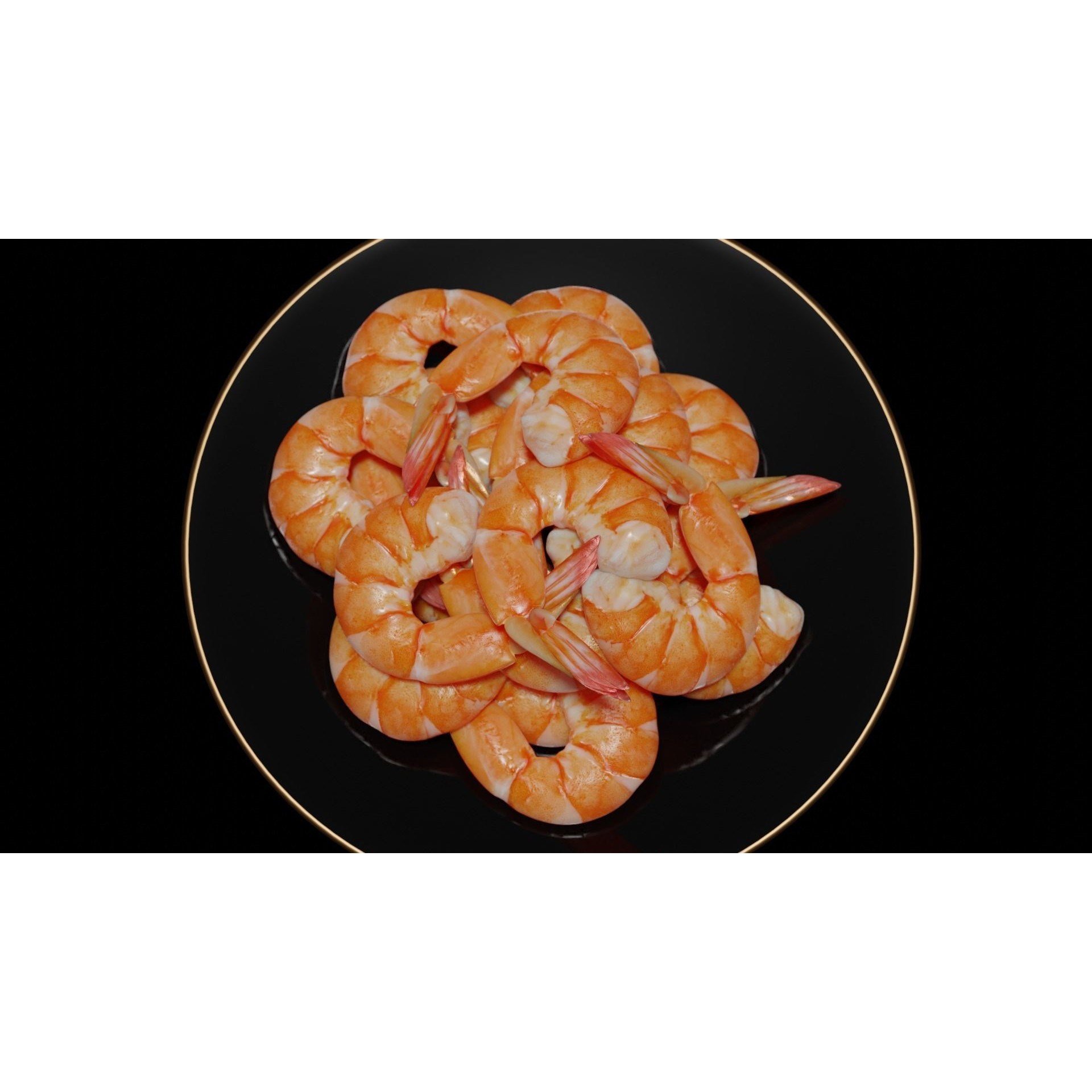 Cooked Shrimp - Low-Poly Game-Ready 3D Model - View 26