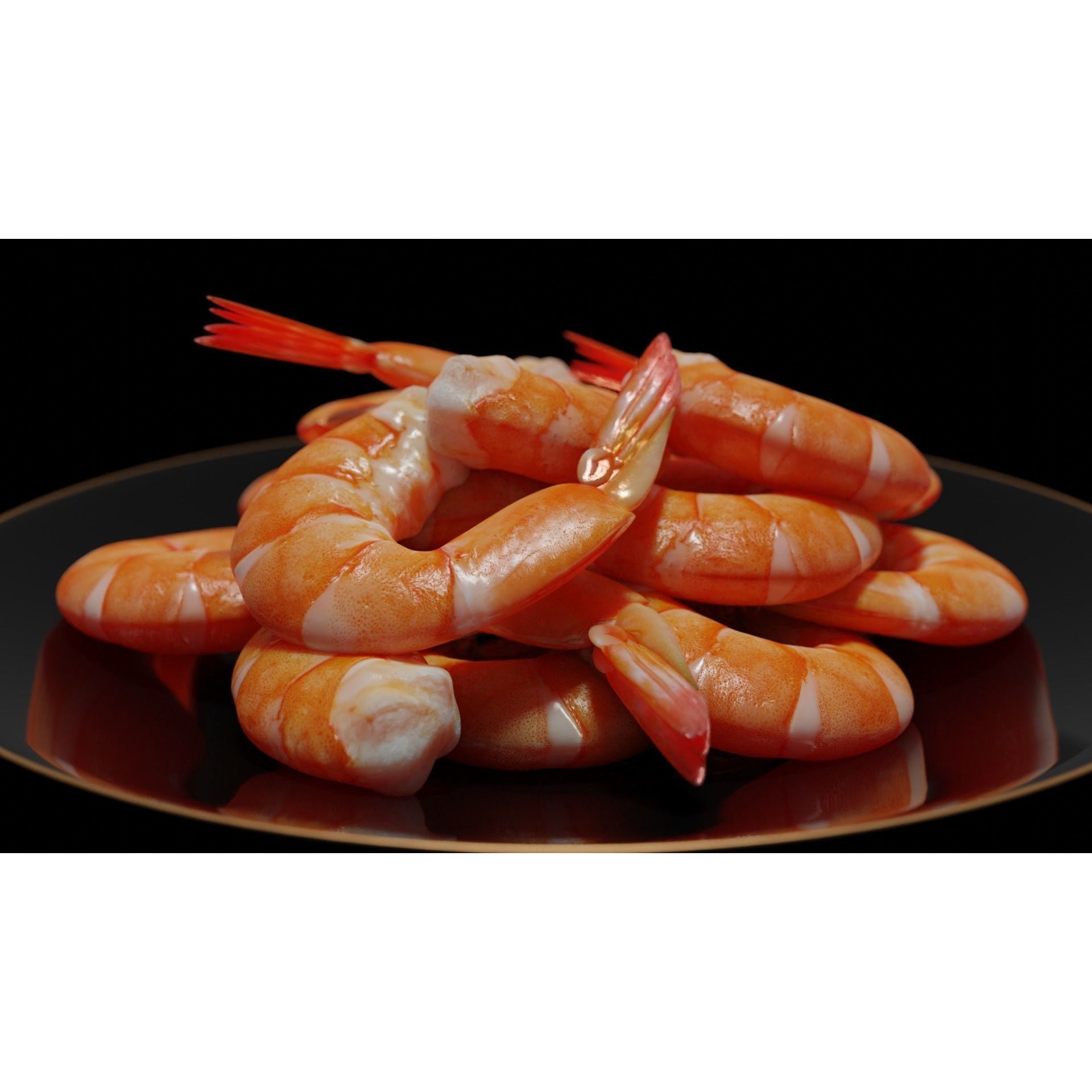 Cooked Shrimp - Low-Poly Game-Ready 3D Model - View 5