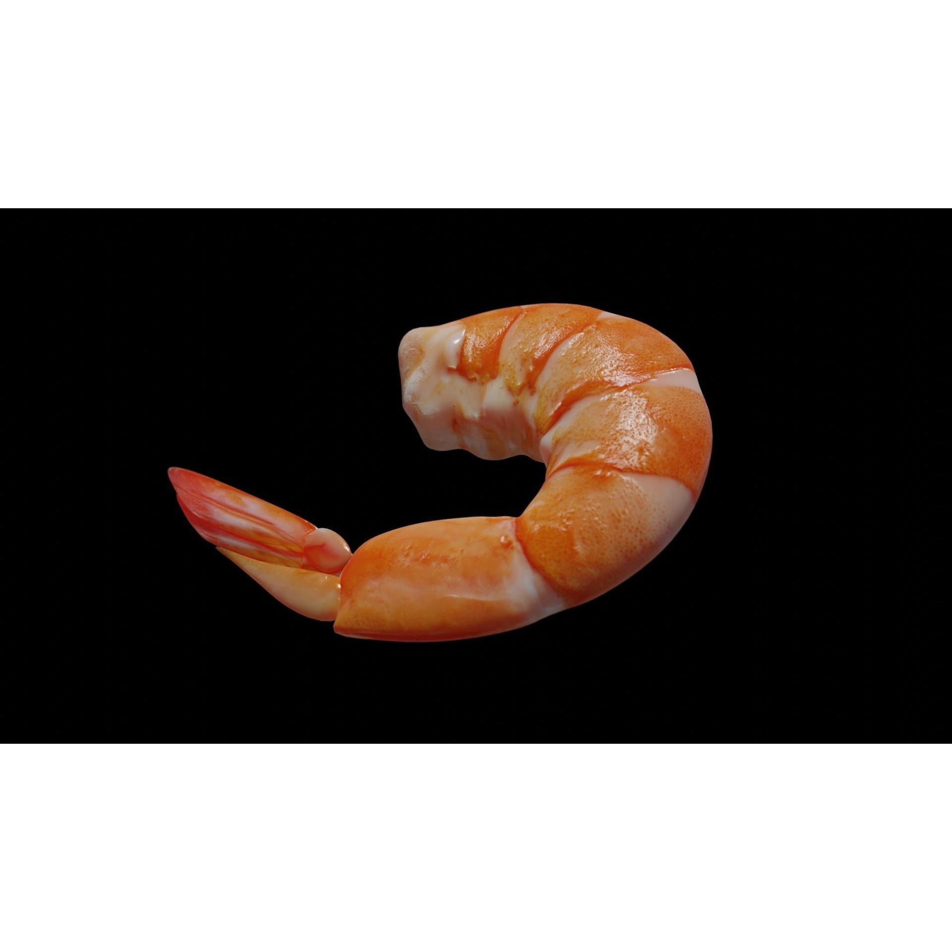 Cooked Shrimp - Low-Poly Game-Ready 3D Model - View 6