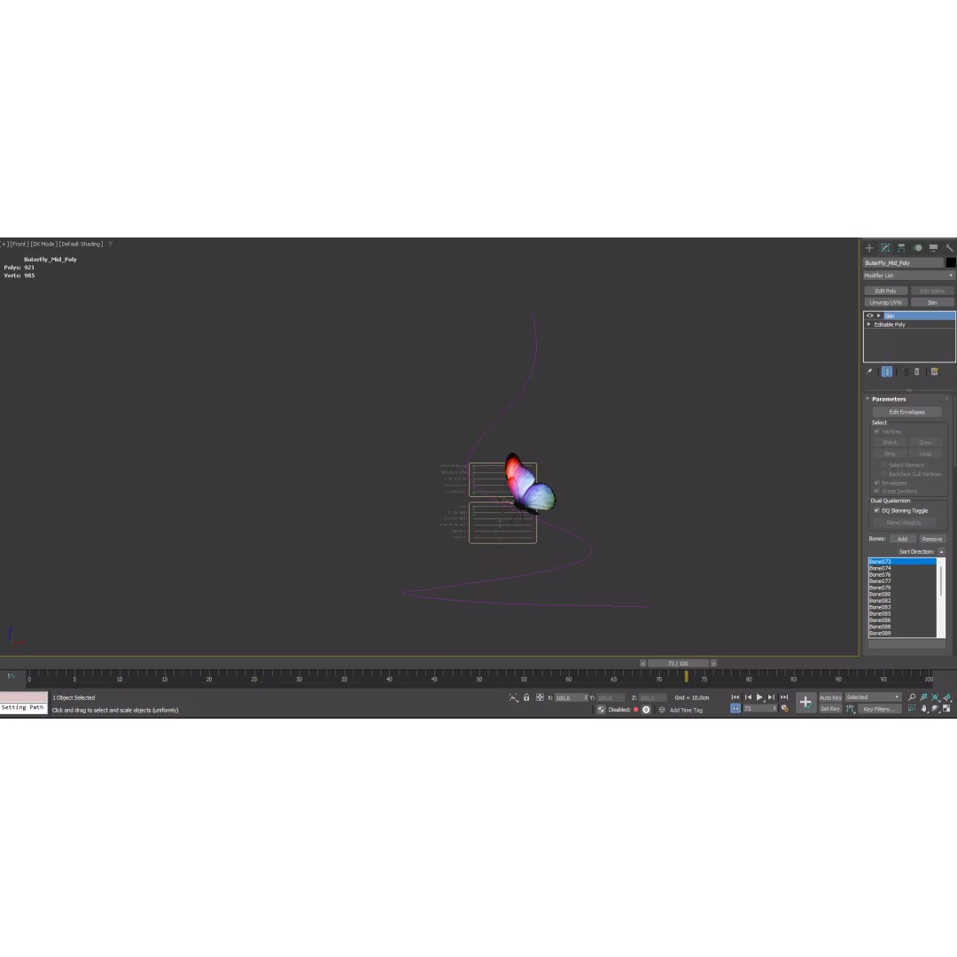 Butterfly 3D Model – Low Poly Rigged Animation for Unity, FBX