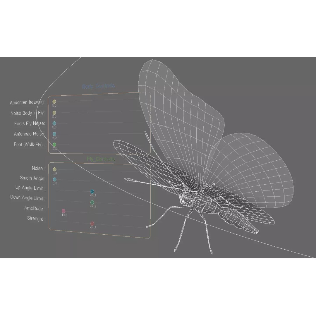Butterfly 3D Model – Low Poly Rigged Animation for Unity, FBX - View 8