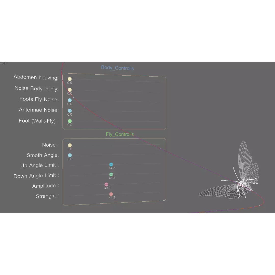 Butterfly 3D Model – Low Poly Rigged Animation for Unity, FBX - View 9