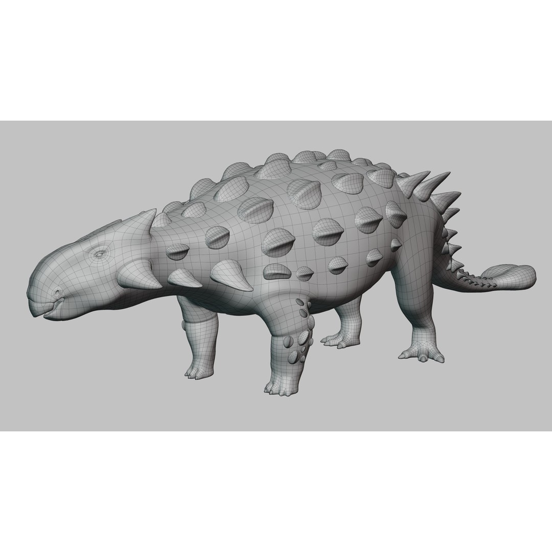Ankylosaurus 3D Model – Low Poly Rigged Dinosaur with PBR Textures - View 15
