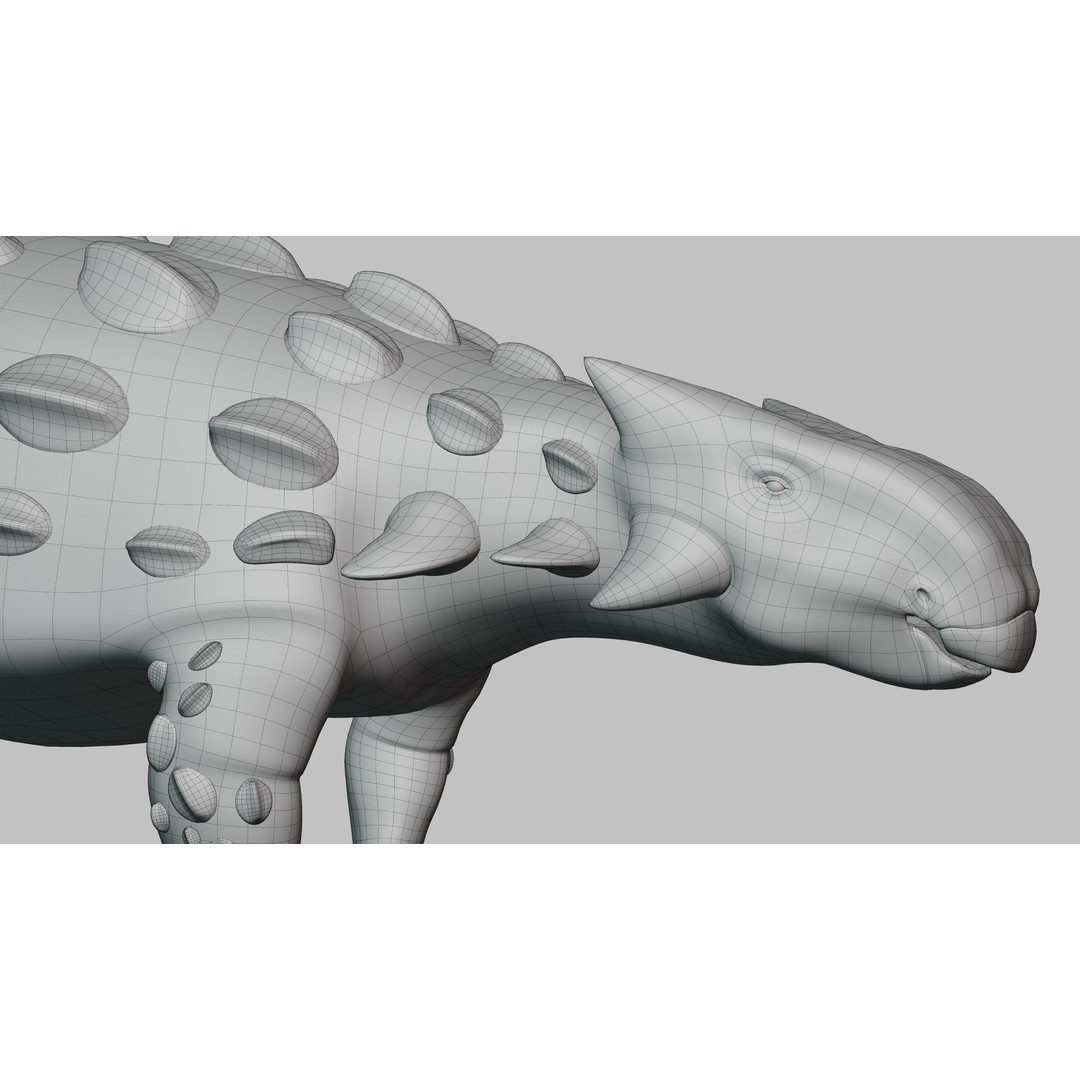 Ankylosaurus 3D Model – Low Poly Rigged Dinosaur with PBR Textures - View 16