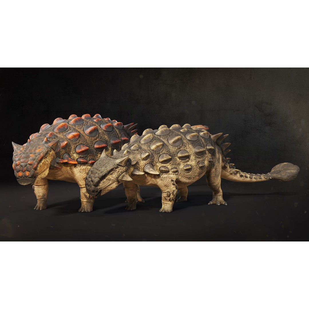 Ankylosaurus 3D Model – Low Poly Rigged Dinosaur with PBR Textures - View 6
