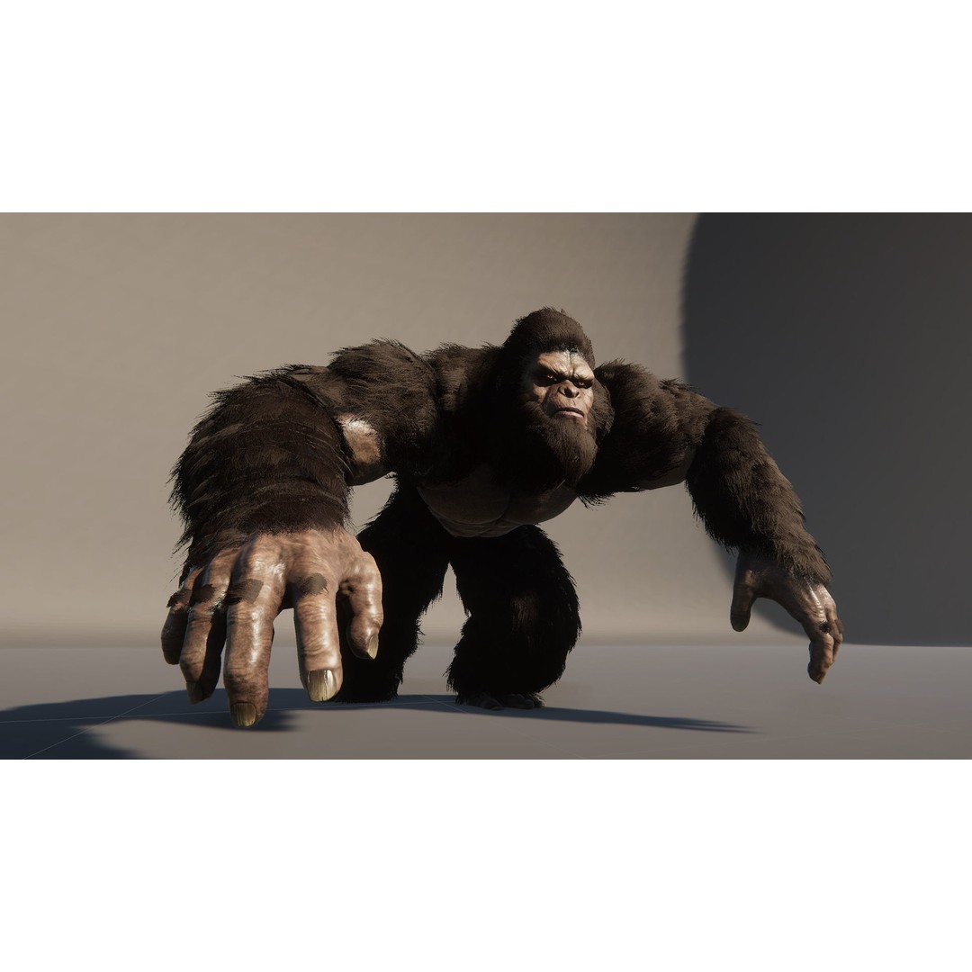 Sasquatch 3D Model – Low Poly Rigged Character with Animations, FBX