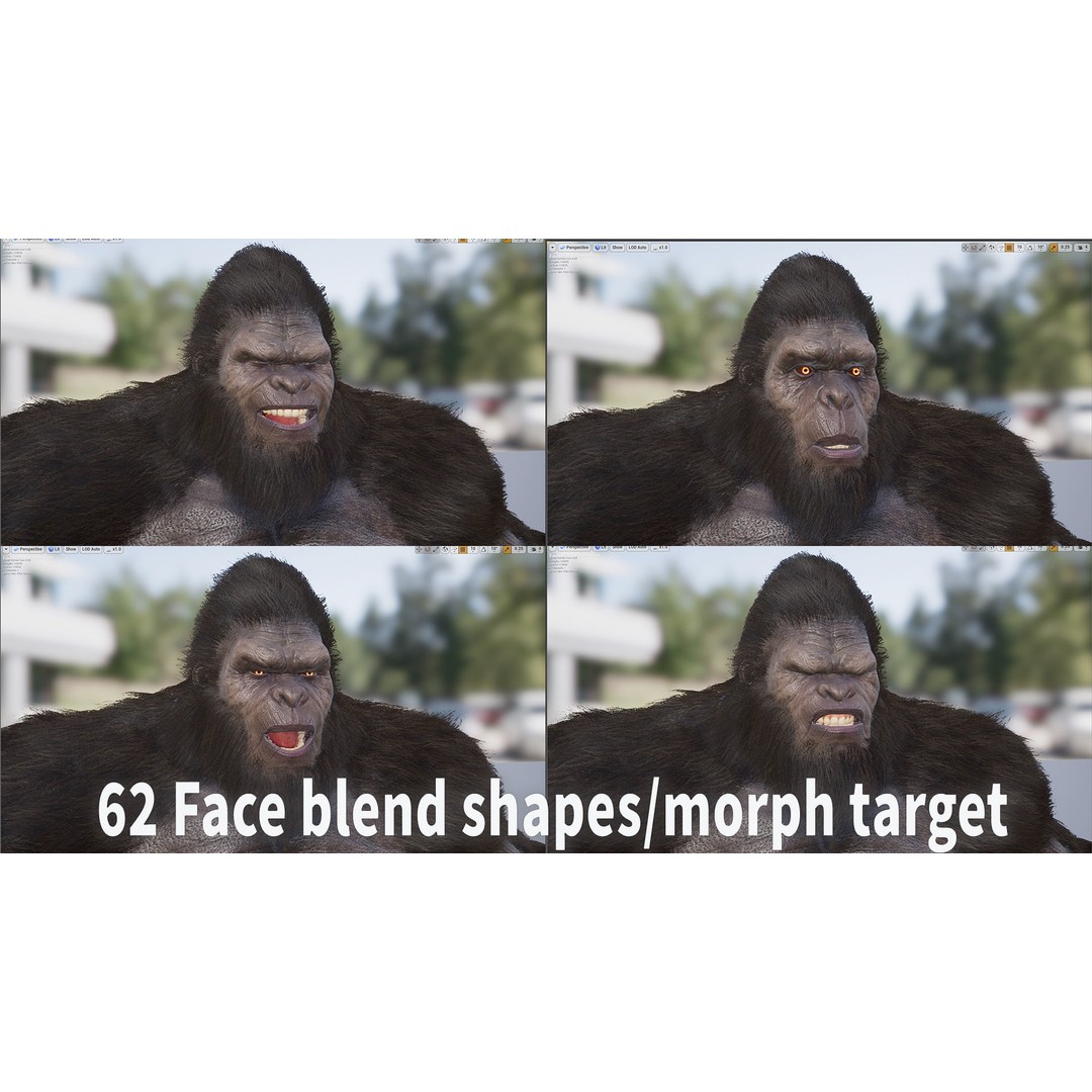 Sasquatch 3D Model – Low Poly Rigged Character with Animations, FBX - View 10
