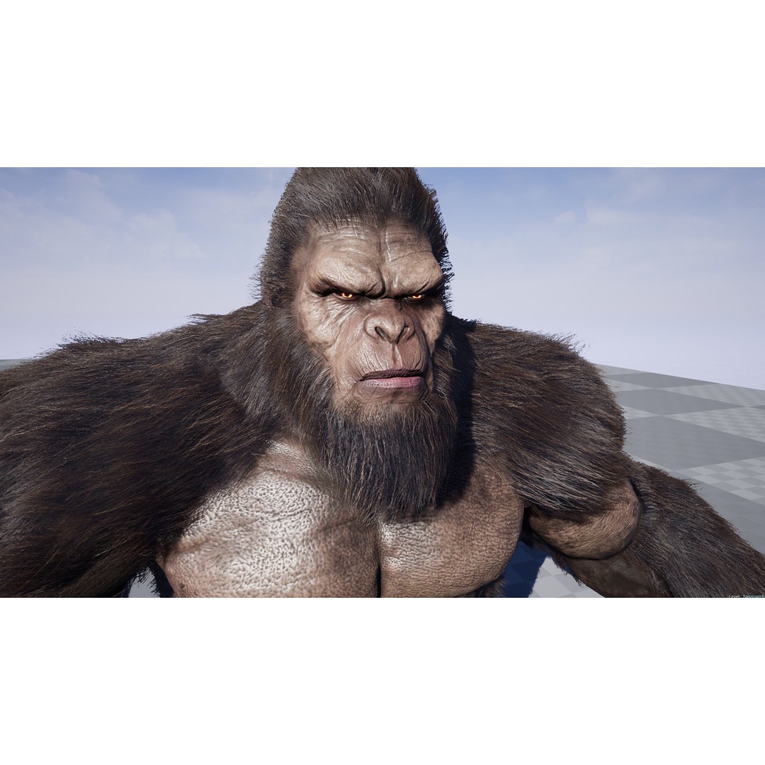 Sasquatch 3D Model – Low Poly Rigged Character with Animations, FBX - View 12
