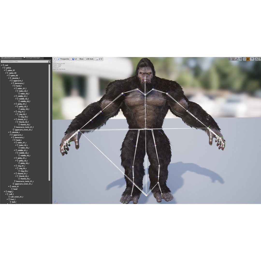 Sasquatch 3D Model – Low Poly Rigged Character with Animations, FBX - View 13